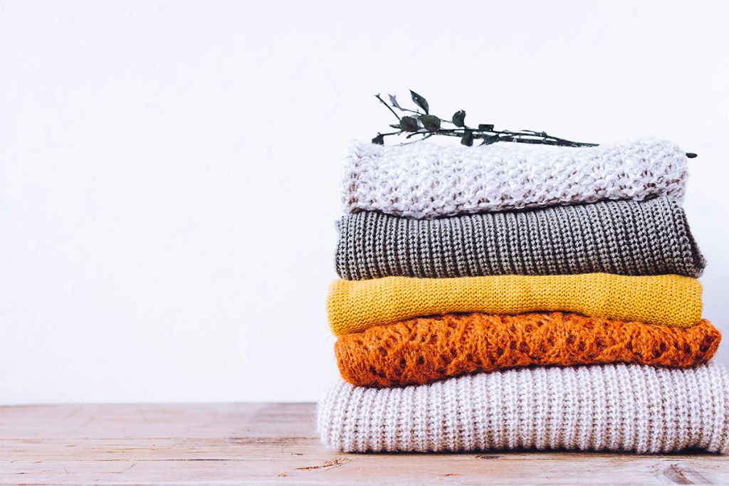Knitted wool sweaters
